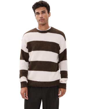 Closed Stripe Crewneck Sweater - Black