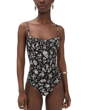 Ulla Johnson Dalila Ruched Maillot - Black