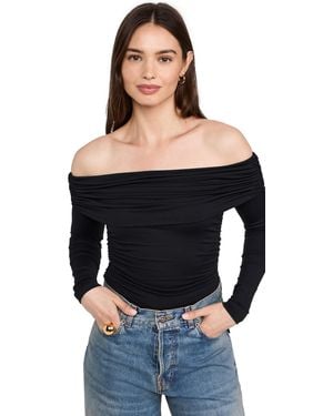 Susana Monaco Off Shoulder Gathered Top - Black