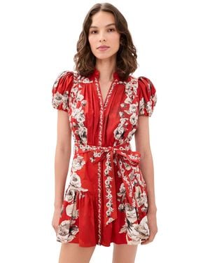 Alice + Olivia Cora Tiered Mini Shirt Dress