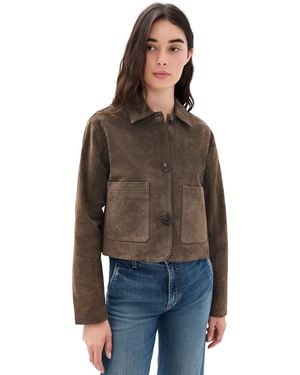 Blank NYC Coffee Suede Jacket - Brown