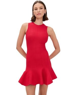 Fleur du Mal Dropped Waist Knit Corset Dress - Red