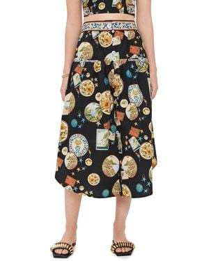 FARM Rio Mixed Buttons Midi Skirt - Multicolor