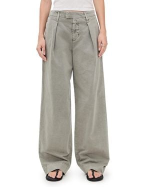 SLVRLAKE Denim Wide Pleat Chino Pants - Gray