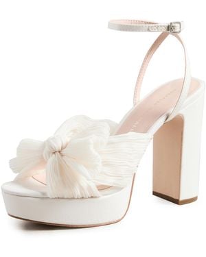 Loeffler Randall Natalia Platform Pleated Bow Sandals - Multicolor