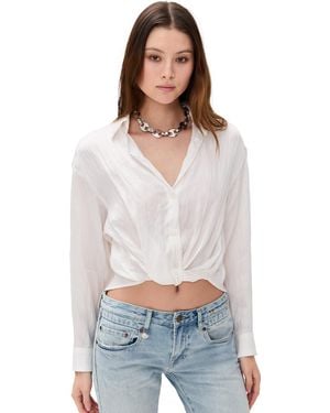 R13 Twisted Front Shirt - White