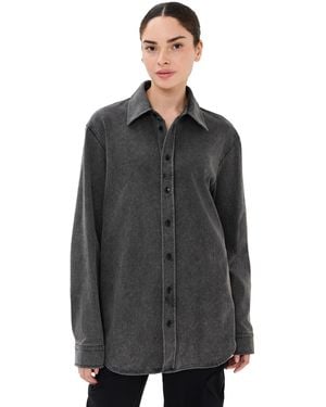 Tibi Stretch Denim Easy Shirt - Black