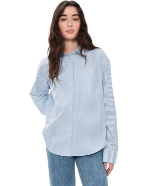 GOOD AMERICAN The Poplin Easy Shirt - Blue