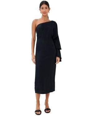 Rosie Assoulin Bidi Bidi Bom Bom Tea Length Dress - Black