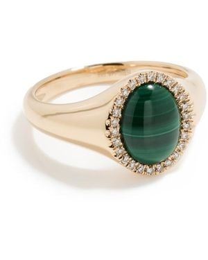 EF Collection 14K Diamond & Cabochon Signet Ring - Multicolour