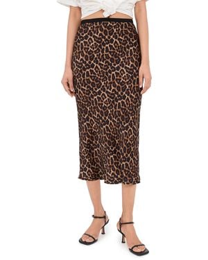 Anine Bing Printed Bar Silk Skirt - Multicolor