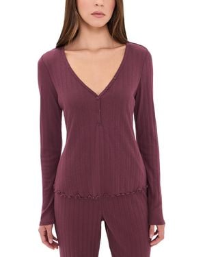 Eberjey Pointelle Henley - Purple