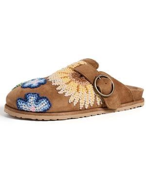 Laidbacklondon Drift French Knot Mules - White