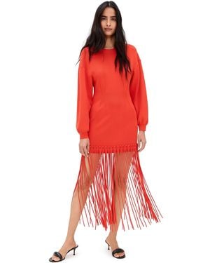 Simon Miller Wallis Knit Fringe Dress - Red