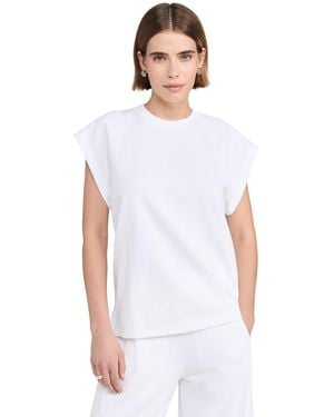 Tibi Summer Sweatshirting Sleeveless Easy Top - White