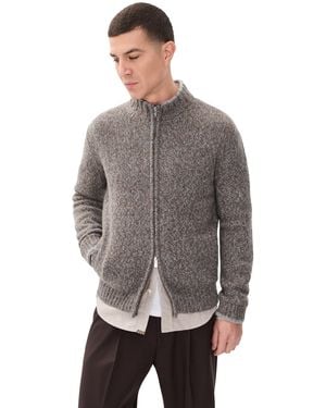 Fedeli Baby Alpaca Zip Cardigan 21 - Gray