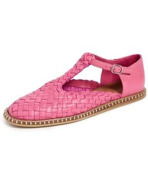 Naguisa Fragaria Woven Flats - Pink