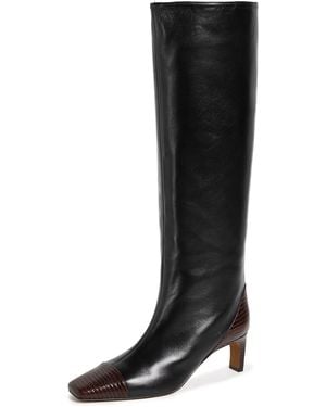 Ulla Johnson Carlyle Knee High Leather Boots - Black