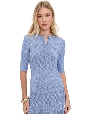 Zimmermann Mouline Short Sleeve Top - Blue