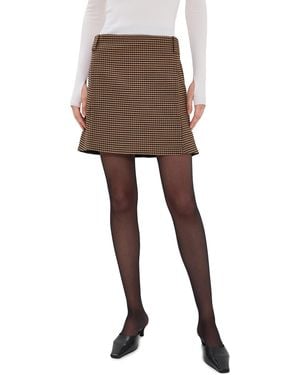 Courreges Houndstooth Mini Skirt - Black