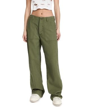 R13 Wide Leg Utility Pants - Green