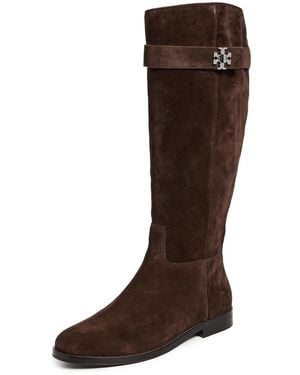 Tory Burch T Lock Riding Boots - Brown