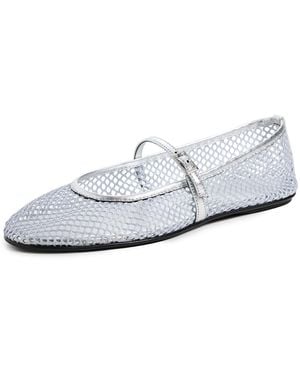 Black Suede Studio Mika Flats - White