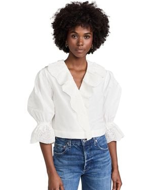 Posse Beryl Cross Over Blouse - White