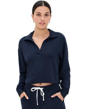 Splits59 Joan Fleece Polo Sweatshirt - Blue