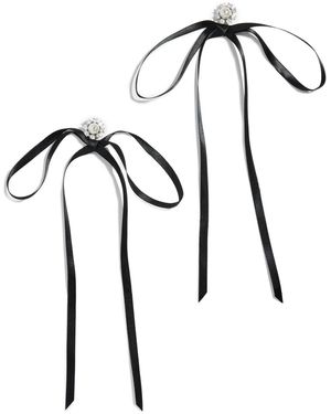 Simone Rocha Double Ended Daisy Bow Earrings - Black