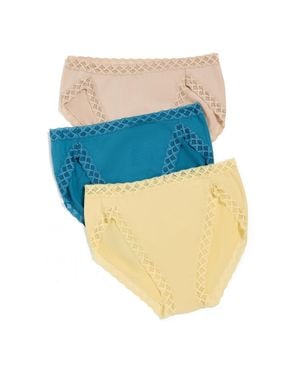 Natori Bliss French Cut 3-Pack Briefs - Blue