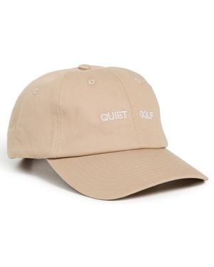 Quiet Golf Wordmark Dad Hat - Natural