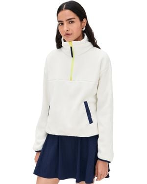 Ralph Lauren Fleece Mock Neck 1/2 Zip Pullover - White