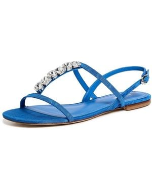 Larroude Calypso Flat Sandals - Blue