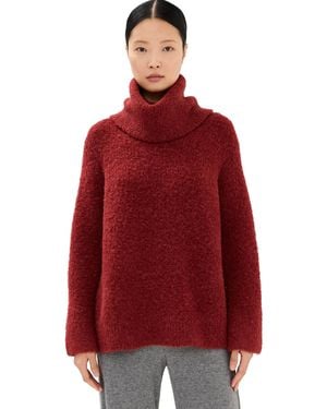 Vince Boucle Turtleneck Tunic - Red