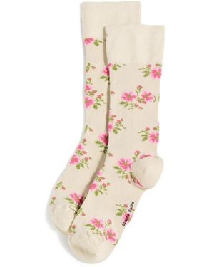Simone Rocha Tiny Flower Jacquard Socks - Natural
