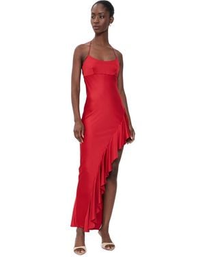 Alice + Olivia Palma Ruffle Slip Dress - Red