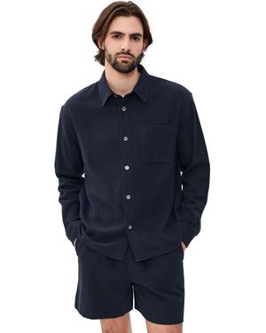 FRAME Open Weave Long Sleeve Shirt - Blue