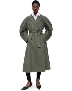 MEIMEIJ Oversized Trench Coat With Round Sleeves - Green