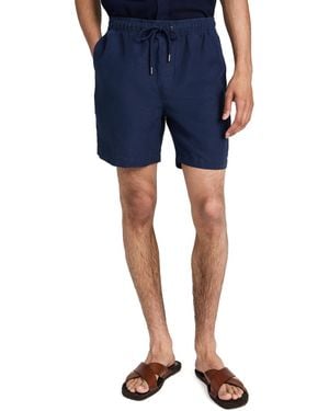 Onia Air Linen Pull-On Shorts 6 - Blue