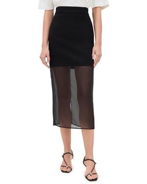 Pixie Market Skirt With Mesh Sheer Bottoms - Black