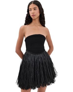 Aje. Florentia Raffia Mini Dress - Black