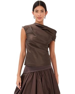 Jonathan Simkhai Vivia Draped Top - Brown