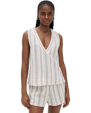 Faherty Dune Cotton Gauze Popover Top - Multicolor