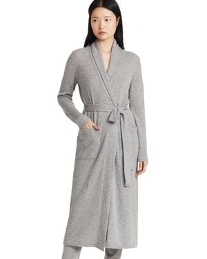 White + Warren Cashmere Long Robe - Black