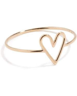 Zoe Chicco 14K Tiny Open Heart Vertical Ring - Black