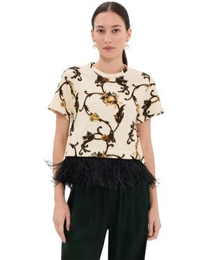 La DoubleJ La Scala Tee With Feathers - Black