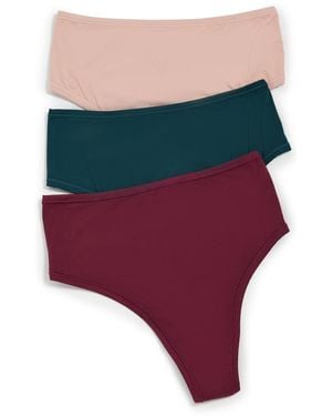 Hanky Panky High Cut Thong 3 Pack - Multicolour