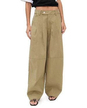 Pixie Market Baggy Button Pants - Green