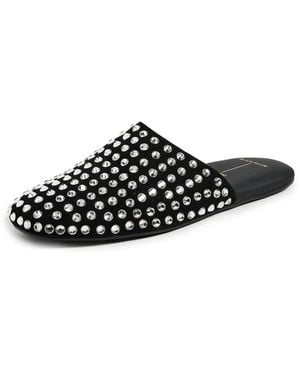 Black Suede Studio Shiloh Slide Mules - Black